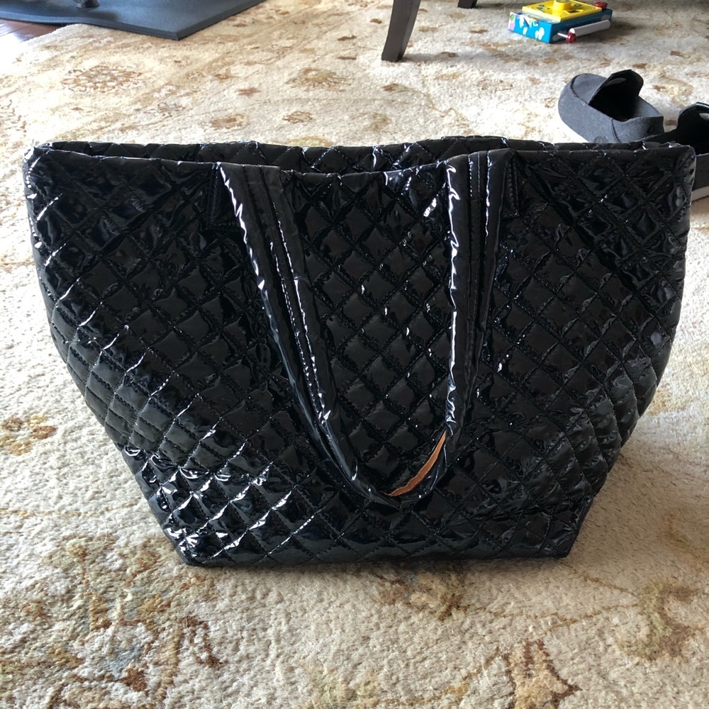 MZ Wallace Large Black Laquer tote